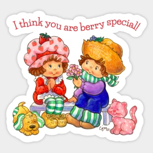 I Think You Are Berry Special! Vintage Strawberry & Huck Fanart Sticker